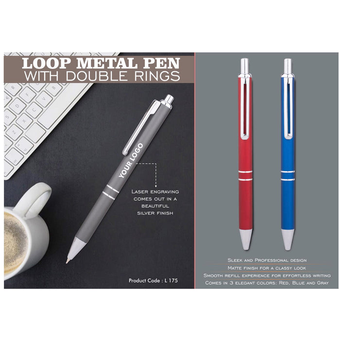 Power Plus - Loop Metal Pen With Double Rings L 175