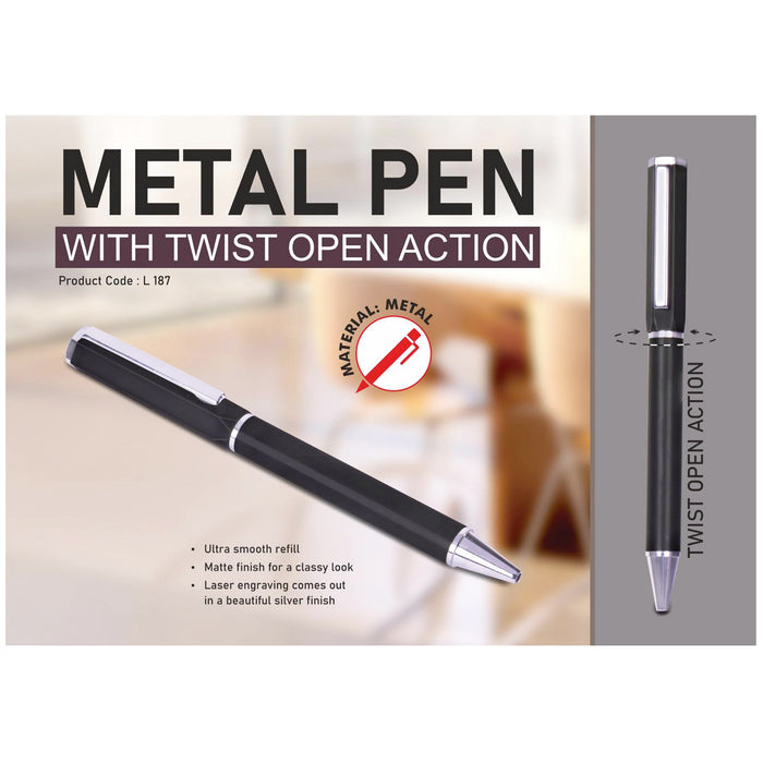 Power Plus - Metal Pen With Twist Open Action L 187