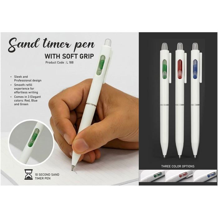 Power Plus - Sand Timer Pen with Soft Grip 15 Second timer L 188
