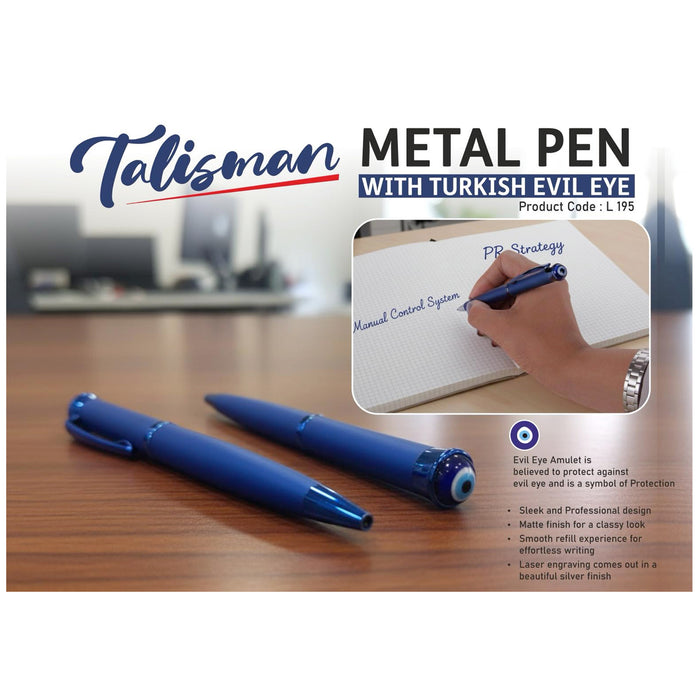 Power Plus - Talisman: Metal Pen With Turkish Evil Eye L 195