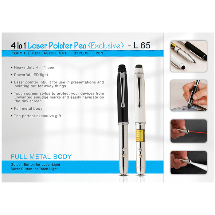 Power Plus - 4 In 1 Laser Pointer Pen L 65
