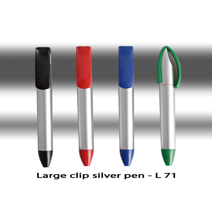 Large clip silver pen  - L 71