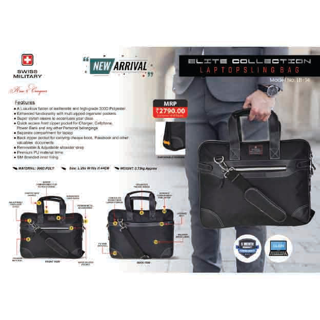 SWISS MILITARY -LAPTOP BAG LB14 — Mudramart Corporate Giftings