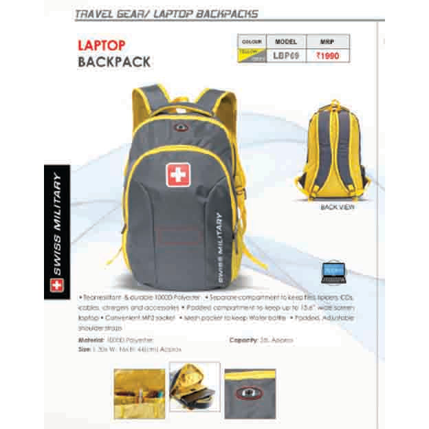 SWISS MILITARY - LAPTOP BACKPACK BAG - LBP69