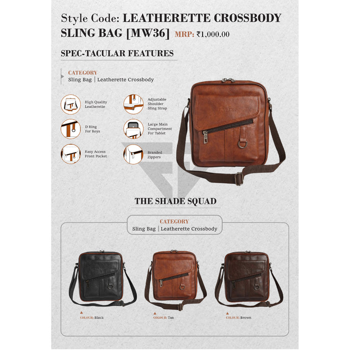 LEATHERETTE CROSSBODY SLING BAG (MW36)