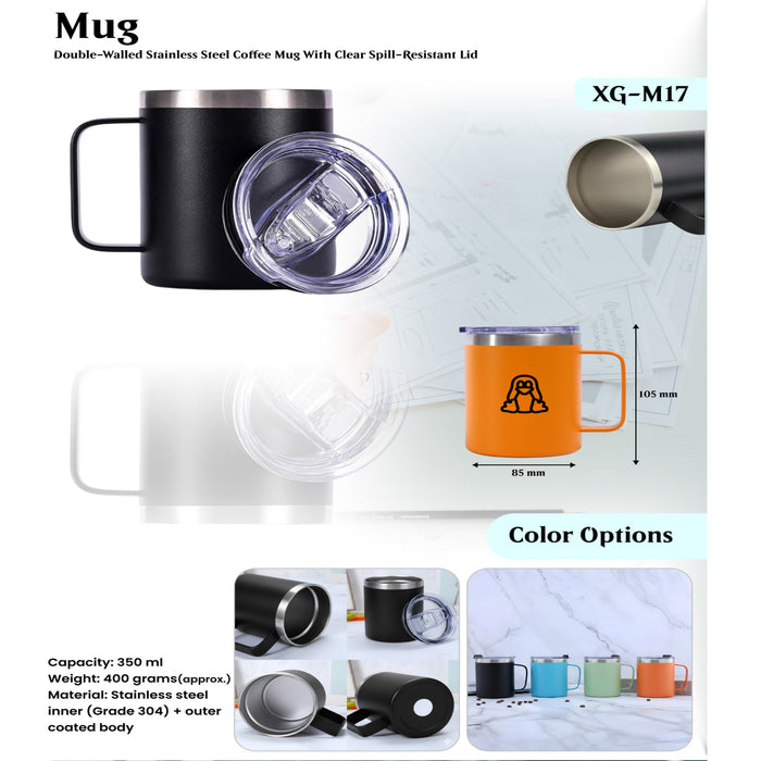 Stainless steel inner (Grade 304)+outer coated body Mug XG - M17