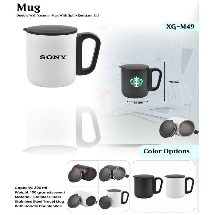 Double Wall Vacuum Mug With Spill - Resistant Lid XG-M49