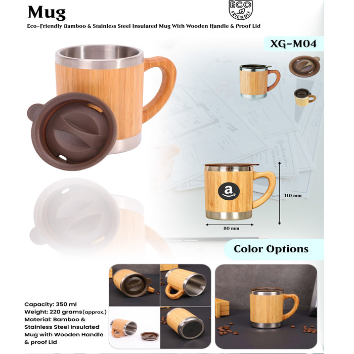 Bamboo &amp; Stainless Steel Insulated Mug XG - M04