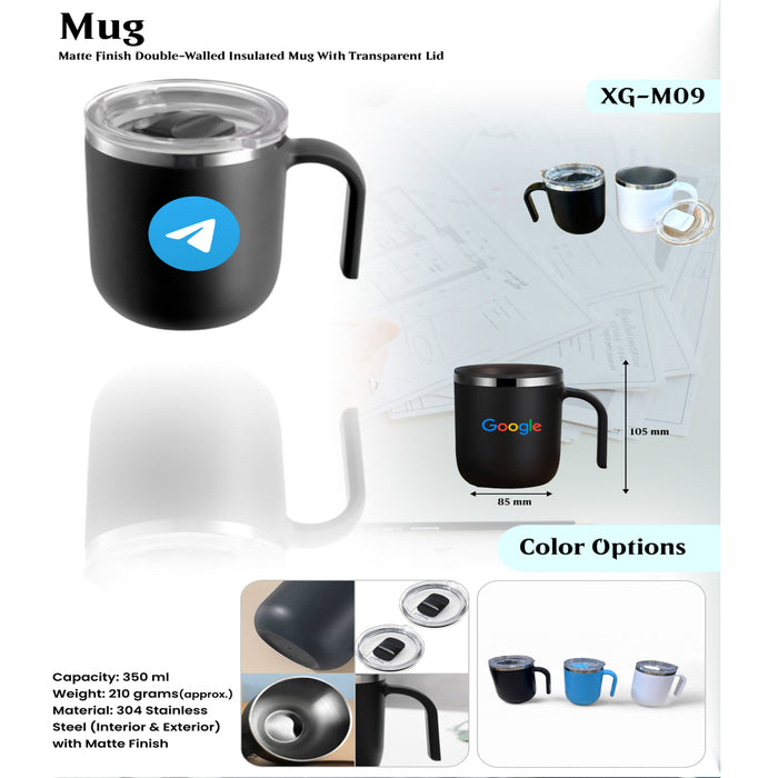 304 Stainless Steel (Interior &amp; Exterior) With Matte Finish Mug XG - M09