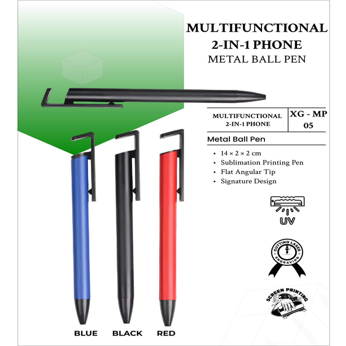 Multifunctional 2-IN-1 Phone metal ball pen XG-MP05