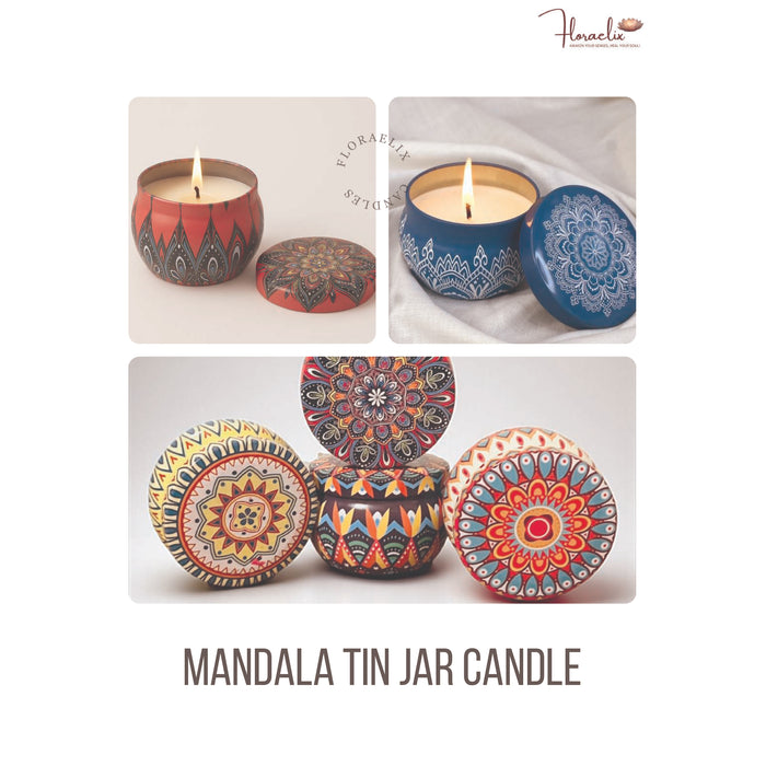 Floraelix - Mandala Tin Jar Candle JSFC093