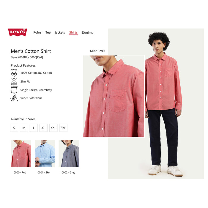 Levi's - Men's Cotton Shirt Chambray