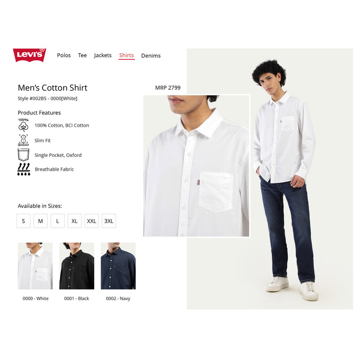 Levi's - Men's Cotton Shirt Oxford