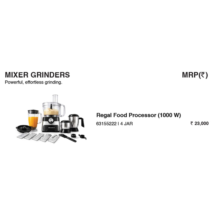 Wonder Chef - Regal Food Processor (1000 W)