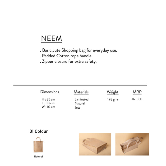 Oblique- Neem Jute Shopping Bag