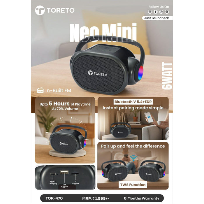Toreto  Neo mini Bluetooth Speaker