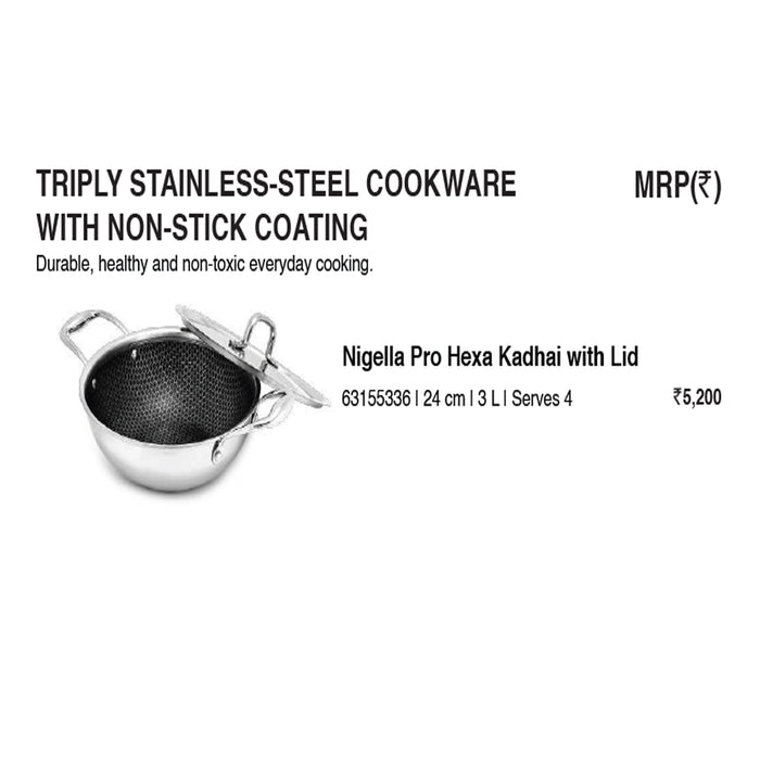 Wonder Chef - Nigella Pro Hexa Kadhai With Lid