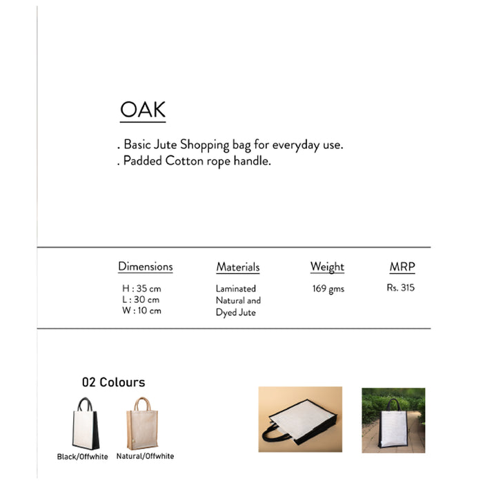 Oblique- Oak  Jute Shopping Bag