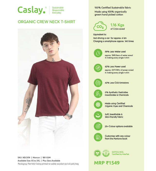 Caslay Organic Crew Neck T-Shirt