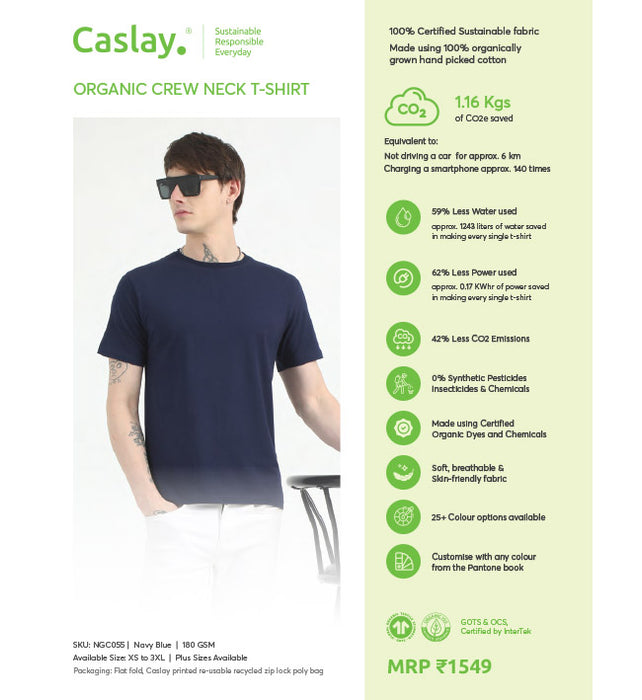 Caslay Organic Crew Neck T-Shirt