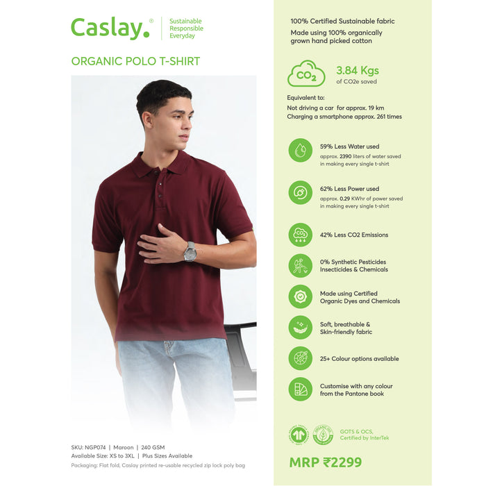 Caslay Organic Polo T - Shirt