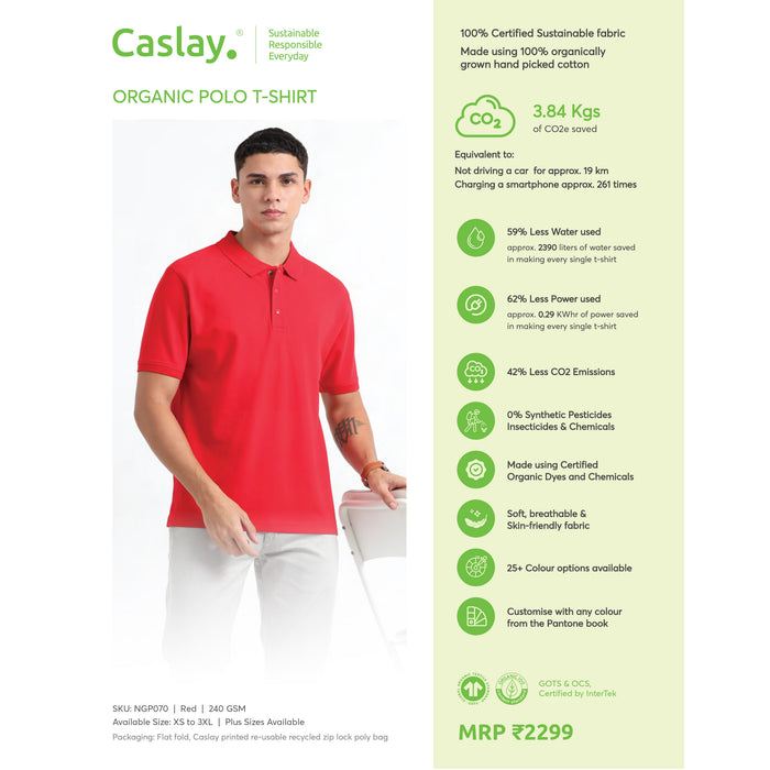 Caslay Organic Polo T - Shirt