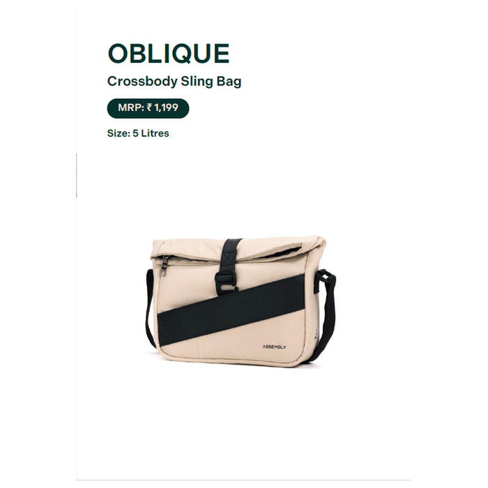 Assembly - Oblique  Crossbody Sling Bag