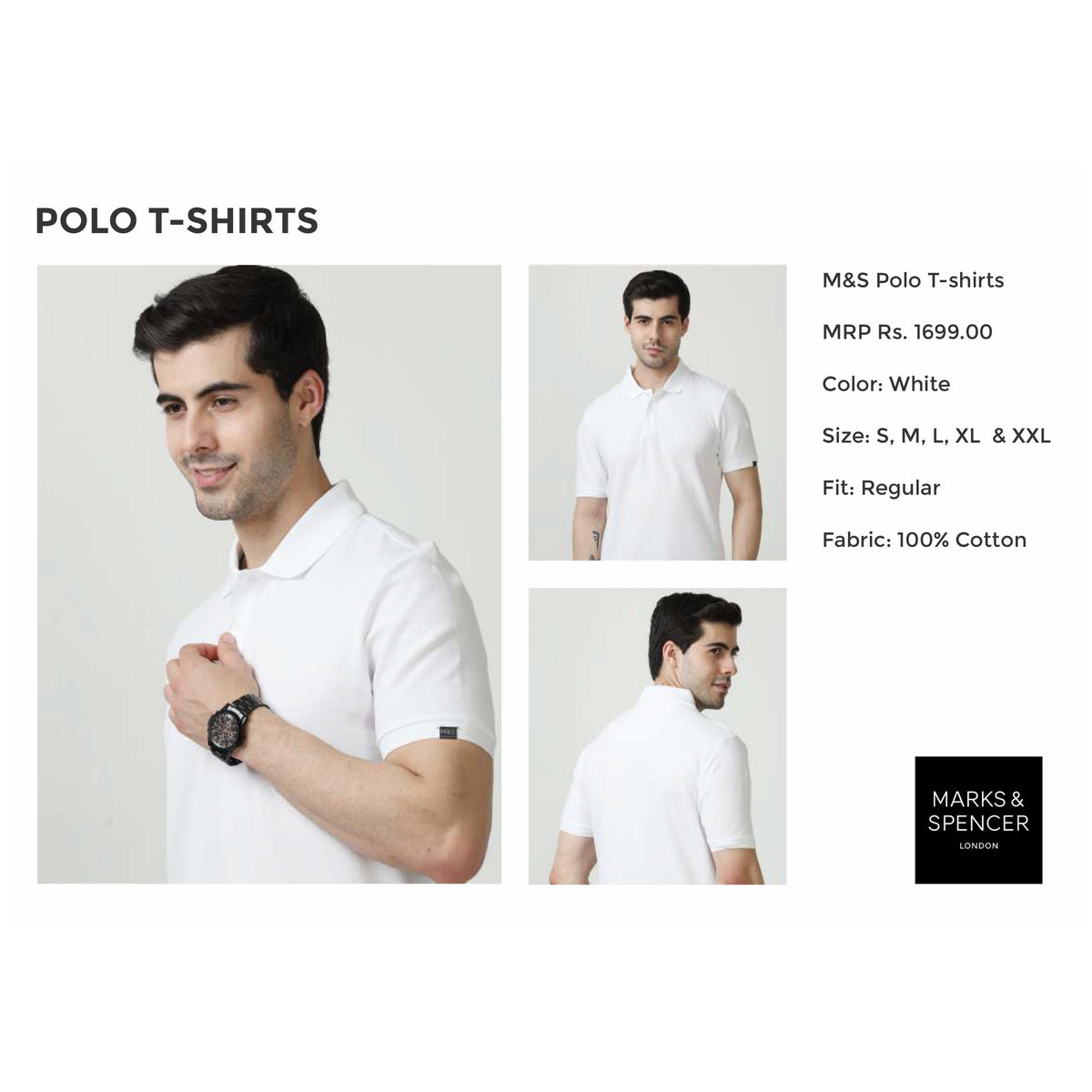 MARK & SPENCERS- POLO-T-SHIRT - PLAIN