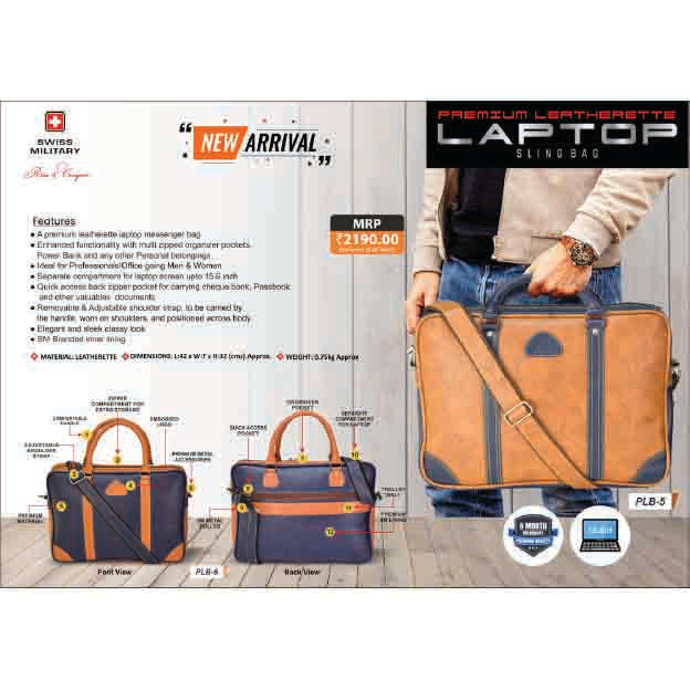 SWISS MILITARY - LAPTOP BAG - PLB6