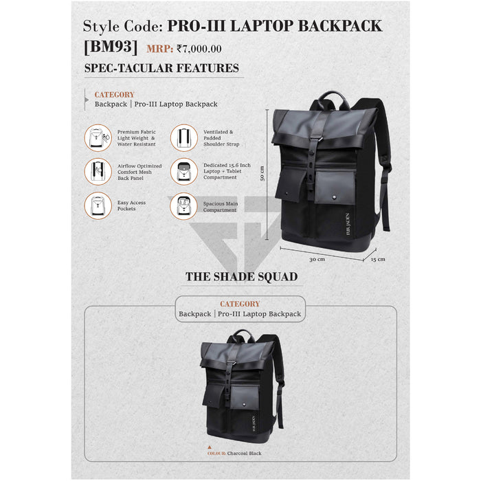 PRO - III LAPTOP BACKPACK (BM93)