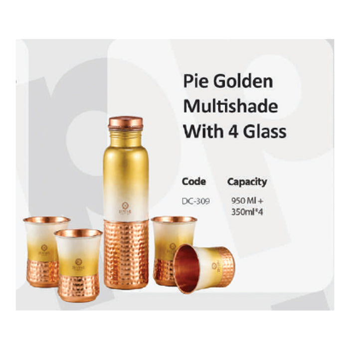 Pie Gloden   Multishade Bottle With 4 Glass   DC-309