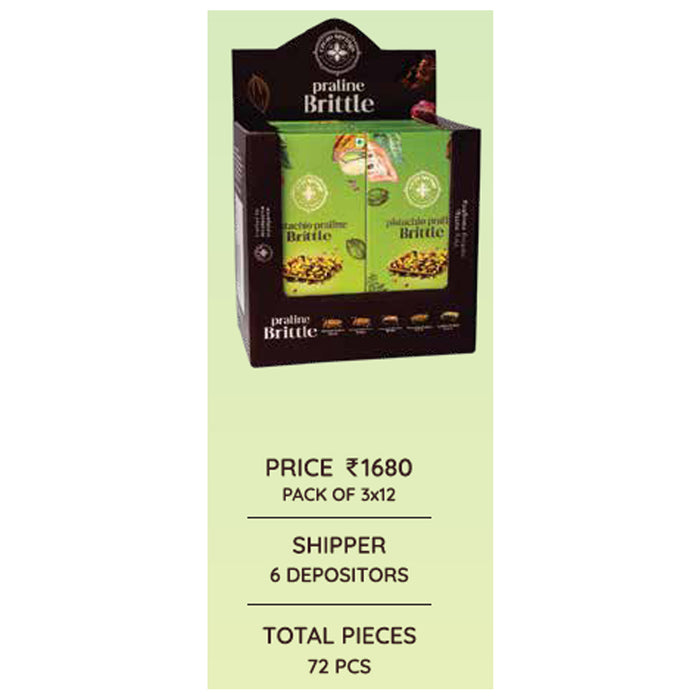 Cacao Springs - Pistachio Praline Brittle Pack Of 3x12