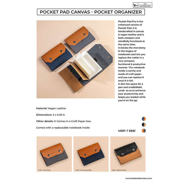 The Back Bencher - Pocket Pad-Canvas Notebook