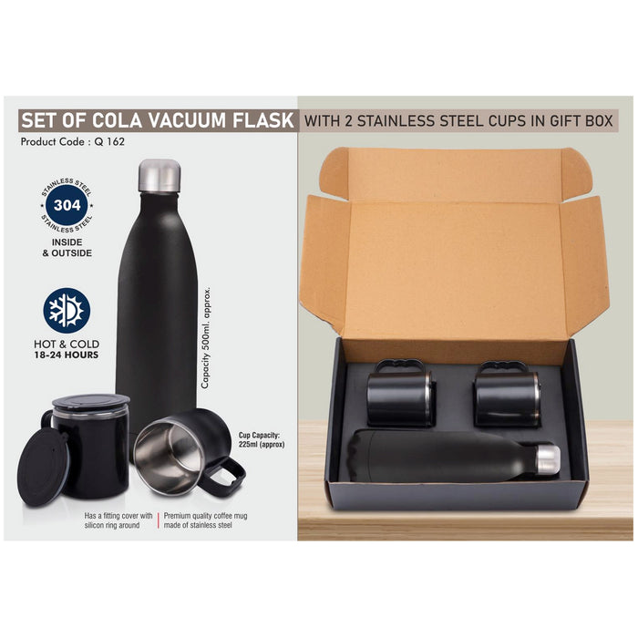 Power Plus- Set of Cola Vacuum Flask With 2 Stainless Steel Cups In Gift Box Q 162