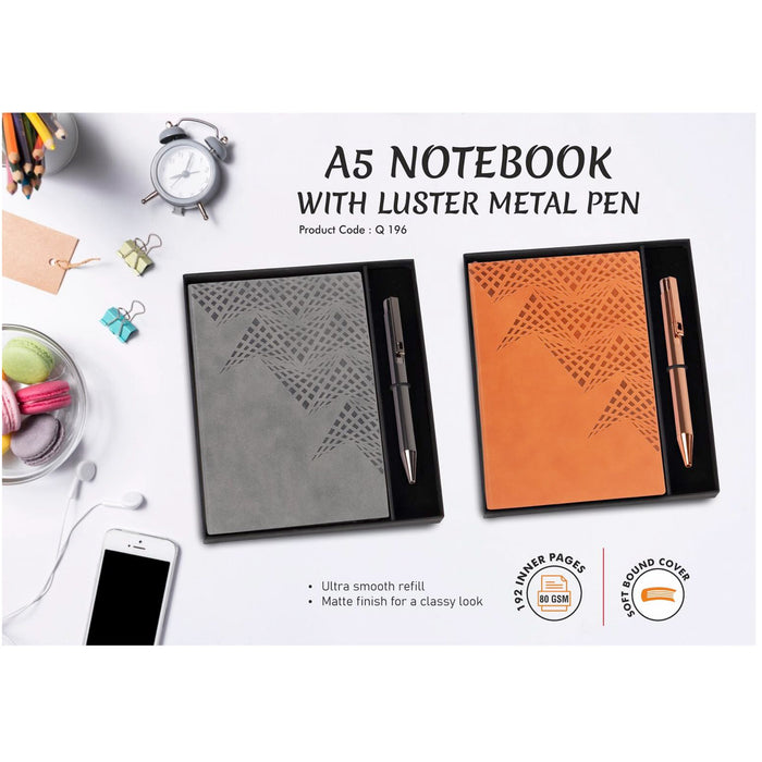 Power Plus- A5 Notebook With Luster Metal Pen Q 196