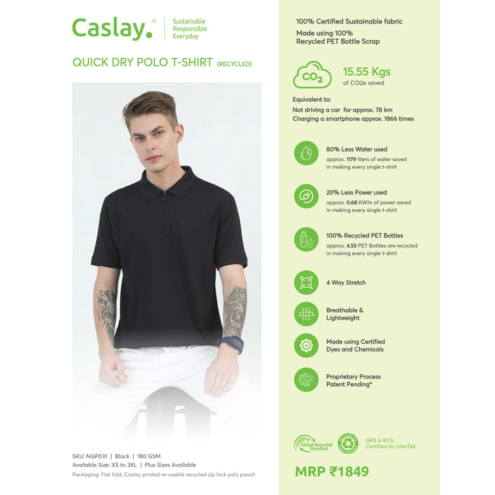 Caslay Quick Dry Polo T- Shirt
