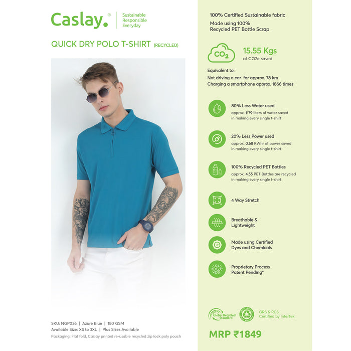 Caslay Quick Dry Polo T- Shirt