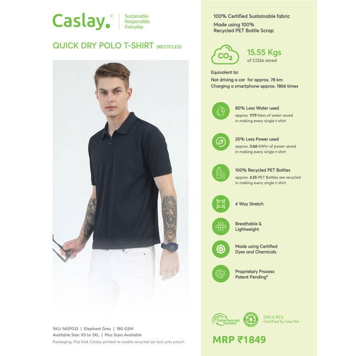 Caslay Quick Dry Polo T- Shirt