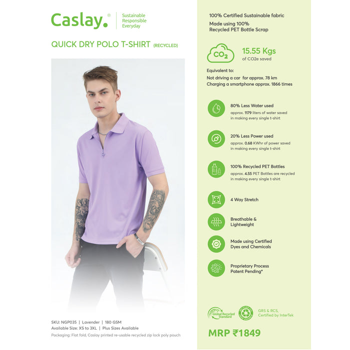 Caslay Quick Dry Polo T- Shirt