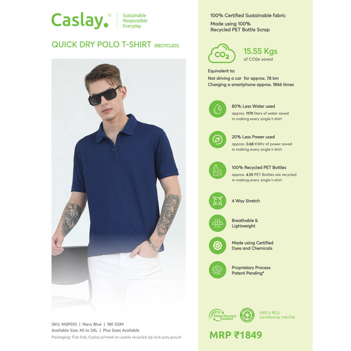 Caslay Quick Dry Polo T- Shirt