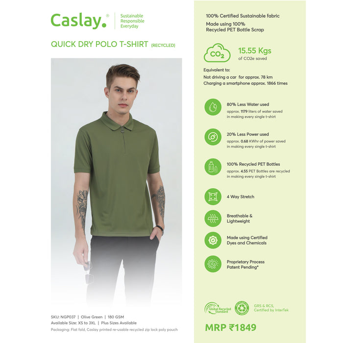 Caslay Quick Dry Polo T- Shirt