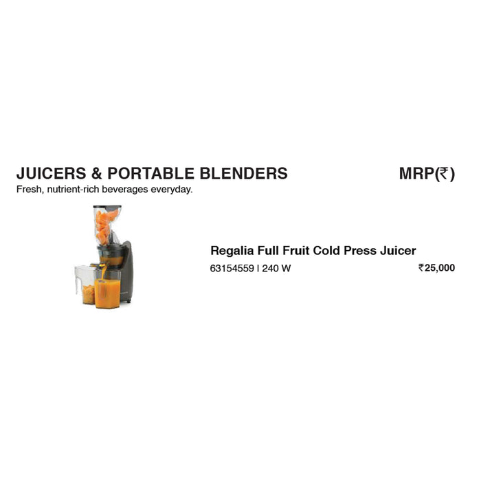 Wonder Chef - Regalia Full Fruit Cold Press Juicer