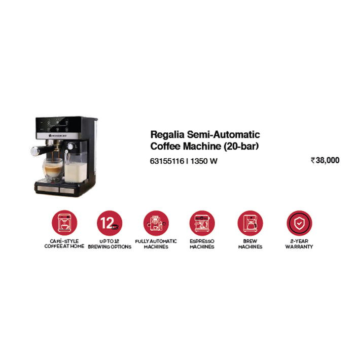 Wonder Chef - Regalia Semi Automatic Coffee Machine (20 Bar)