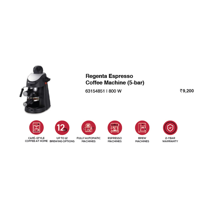 Wonder Chef - Regenta Espresso Coffee Machine (5 bar)