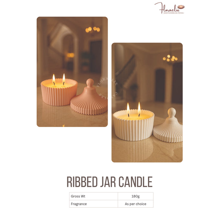 Floraelix -  Ribbed Jar Candle  JSFC069