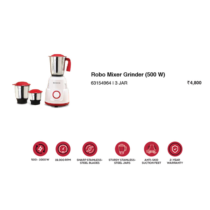 Wonder Chef - Robo  Mixer Grinder (500 W)