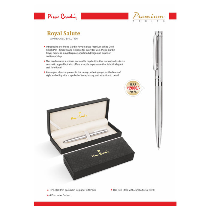 Pierre Cardin- Royal Salute White Gold Ball Pen