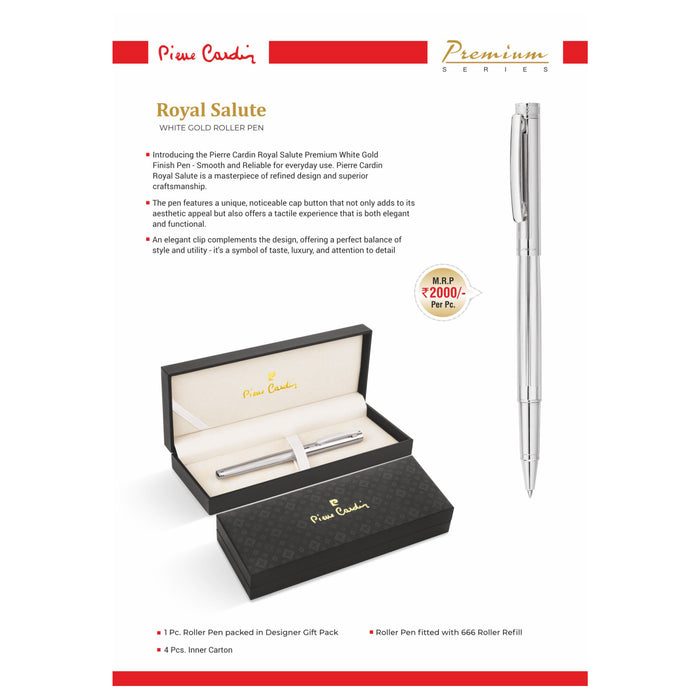 Pierre Cardin- Royal Salute White Gold Roller Pen