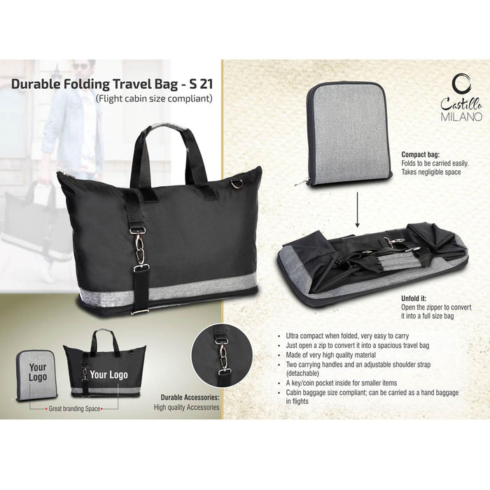 Durable Folding Travel Bag (Flight cabin size compliant) - S 21