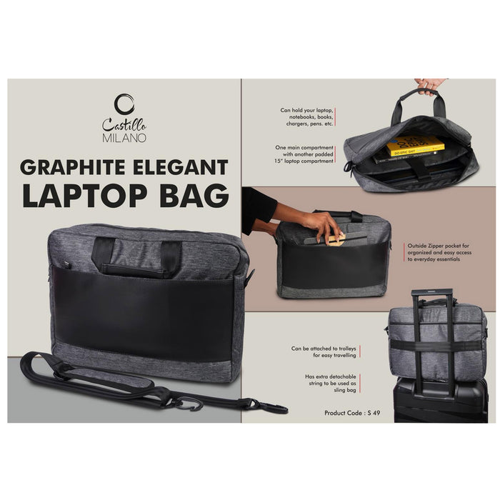 Power Plus - Graphite Elegant Laptop Bag S 49